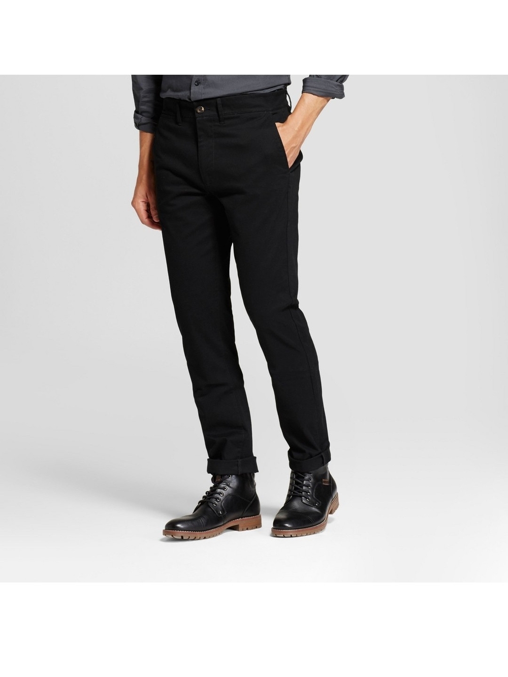 Men's Black Slim Chino Pants 33x32